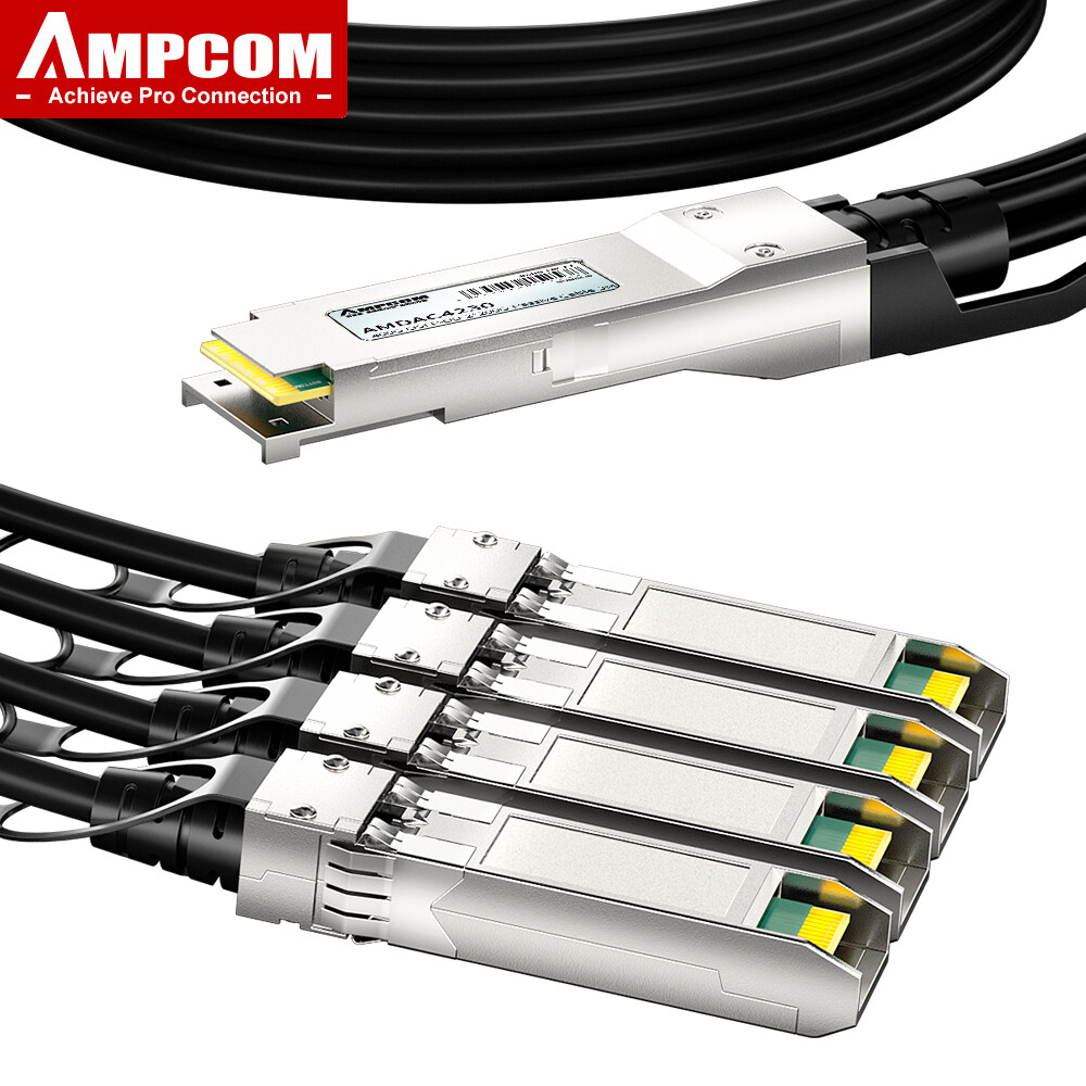 AMPCOM 400G PAM4 QSFP-DD to 2x 200G QSFP56 Passive Direct Attach Twinax Copper Breakout Cable, DAC 400G to 2x200G for Cisco etc ราคา 5,213 บาท*ส่งฟรี