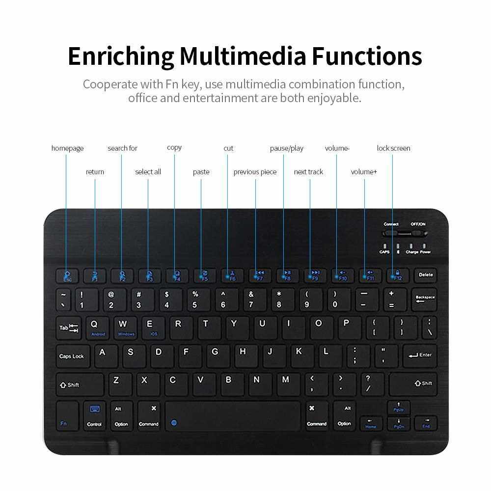 10 BT Wireless Keyboard Minor Language Keyboard Ultra-thin Rechargeable ...