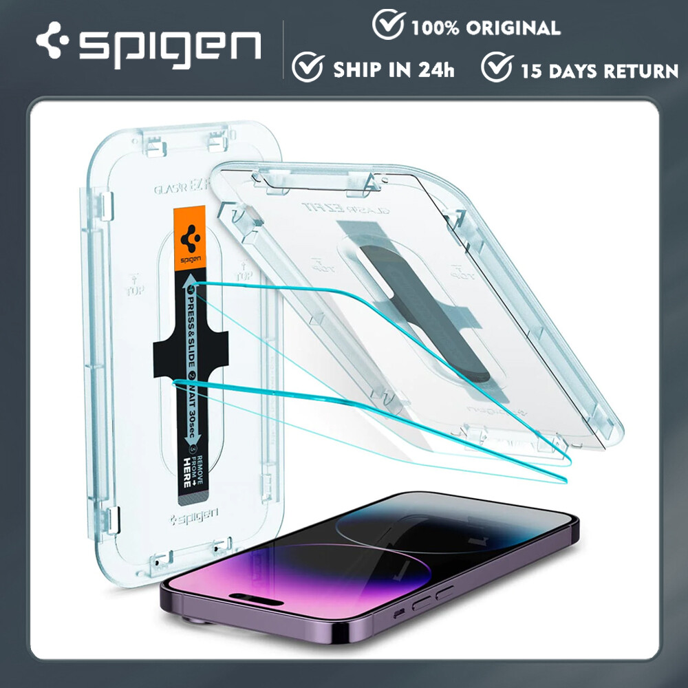Miếng bảo vệ màn hình kính cường lực spigen cho iphone 14 pro max / 14 plus / iphone 13 pro max / iphone 12 pro max được thiết kế -bảo vệ cảm biến/2 gói
