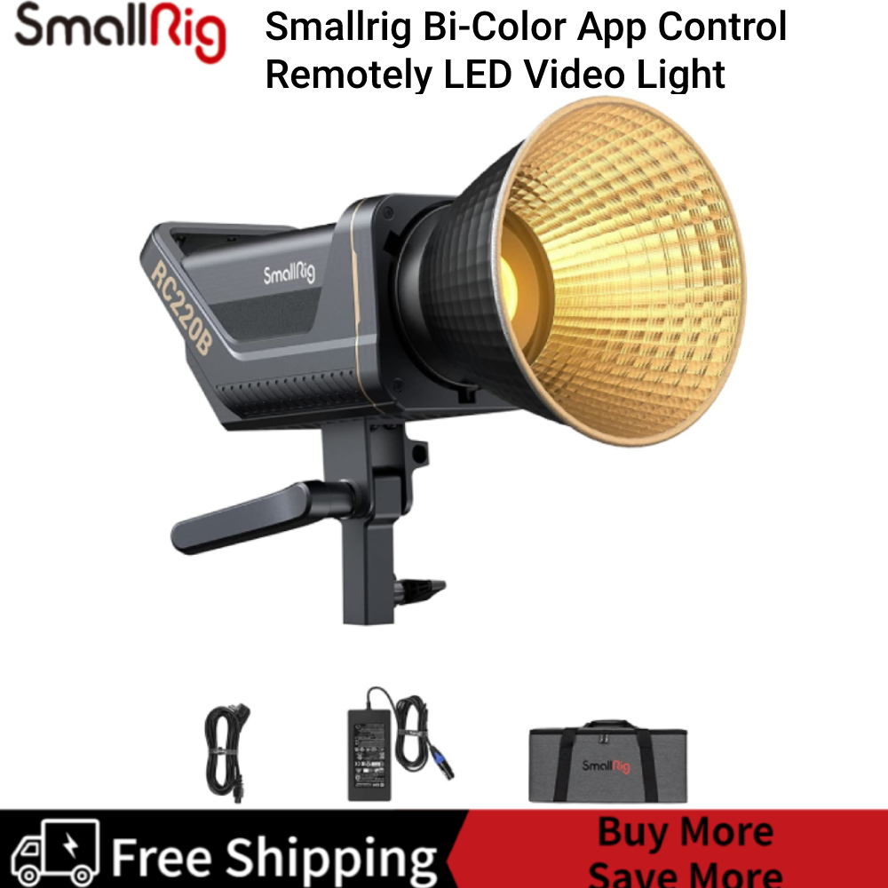 SmallRig RC 220B 220W Bi-Color LED Video Light 2700K-6500K 84500 Lux 3.3ft Continuous Lighting CRI 95+ TLCI 96+ w/Bowens Mount, Manual and App Control Remotely Professional Studio Spotlight (Japanese standard) - 3939 ราคา 15,199 บาท*ส่งฟรี