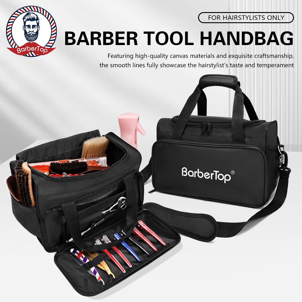 Barbertop Salon cắt tóc Túi cắt kéo công cụ lưu trữ làm tóc dung tích lớn khay đựng mỹ phẩm chải chuốt Túi du lịch Hộp đựng đồ trang điểm