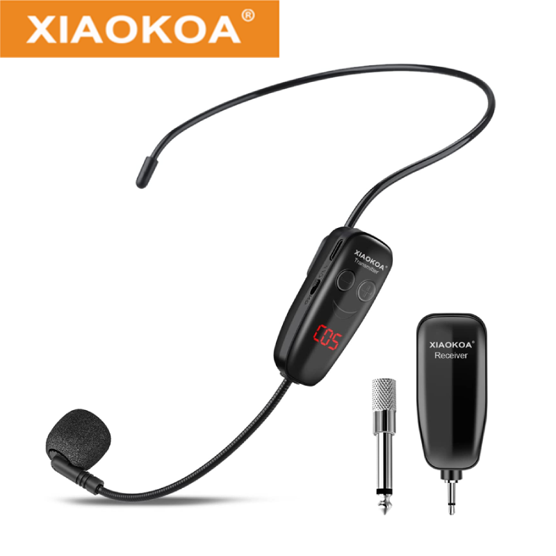 XIAOKOA Wireless Microphone LED Display Head Microphone Headset Wireless Mic ราคา 830 บาท*ส่งฟรี