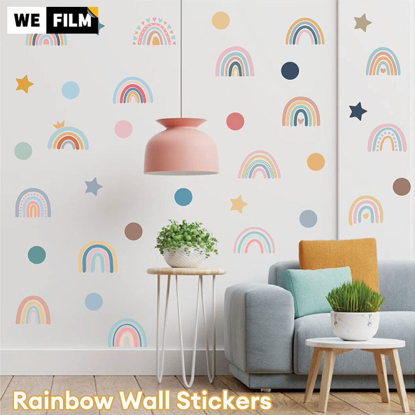 WEFILM Rainbow Wall Stickers Kids Room Cartoon Animals Wall Decor
