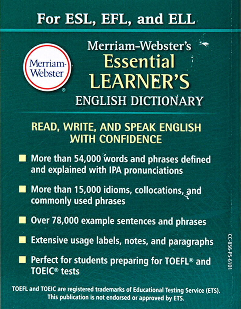 Merriam-Websters Essential Learners English Dictionary Lightweight