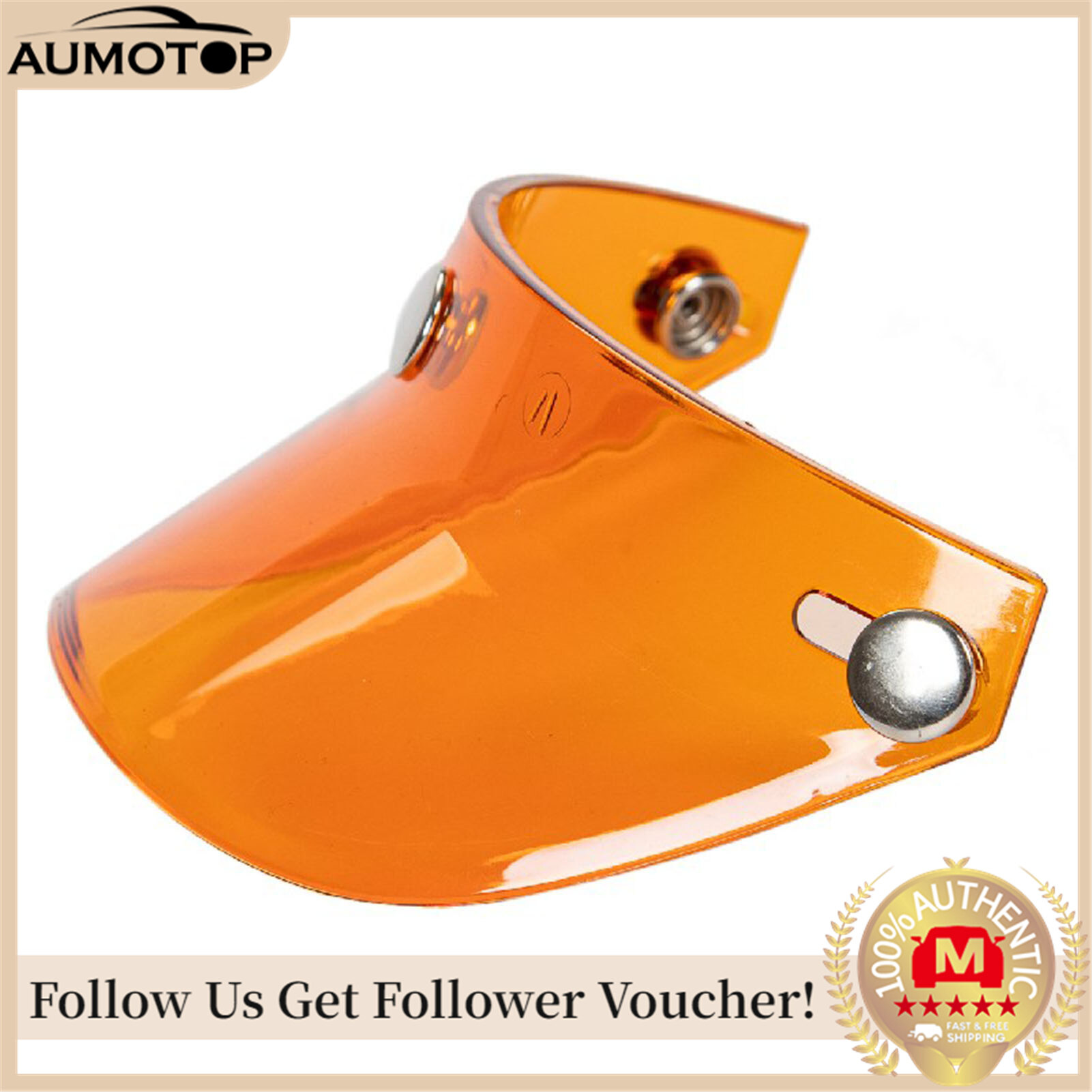 Universal 3 Snap-Button Visor Flip Up Wind Shield for Open Face Motorcycle Helmet ราคา 157 บาท*ส่งฟรี