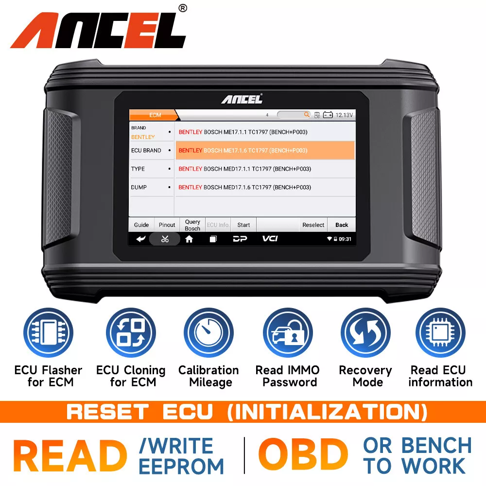 ANCEL EC500 ECU Clone Tool Auto Scanner OBD2 Car ECM Clone Tool Reset ECU Initialization Read/Write Flash Adjust Mileage ราคา 32,870 บาท*ส่งฟรี