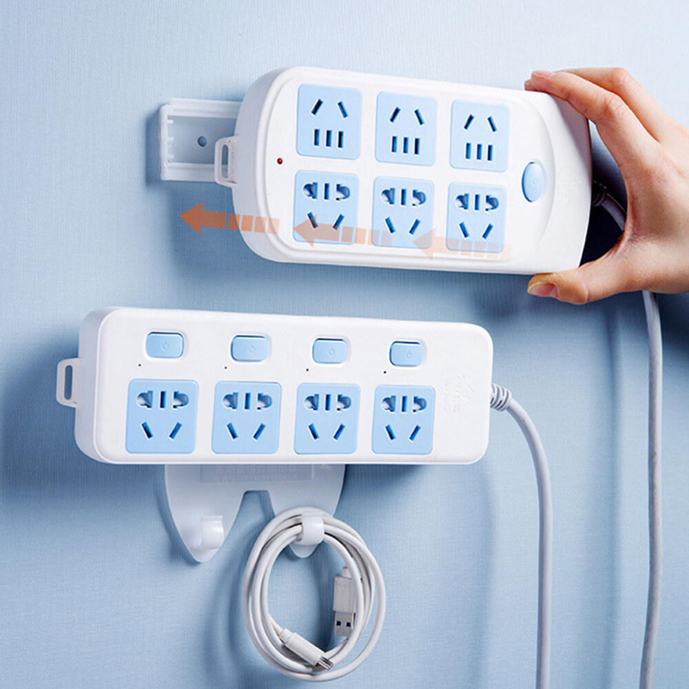 Kệ Cho Tường Tự Dính Máy Tính Để Bàn Ổ Cắm Fixer Cáp Organizer Tự Dính Power Strip Chủ Fixator Treo Tường Fixer