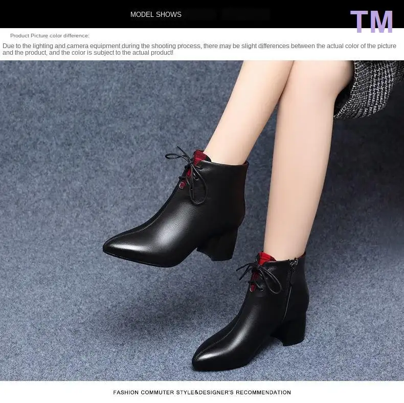 Fashion waterproof mid height heel boots Clearance