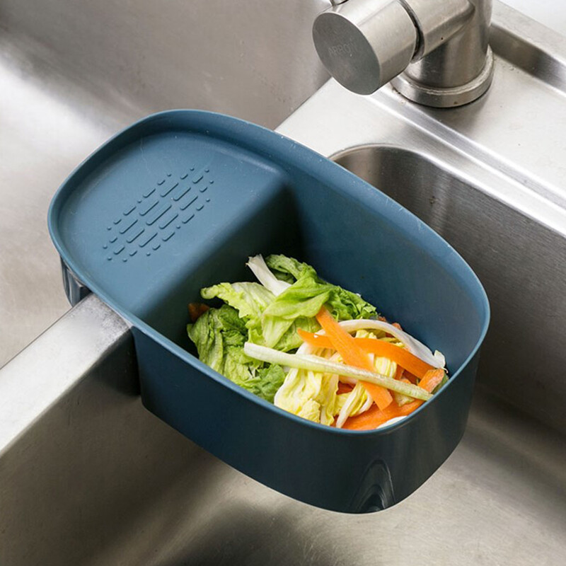 Lưới Lọc Bồn Rửa Nhà Bếp, Rổ Ráo Nước Rau Quả, Giá Để Miếng Bọt Biển Cốc Hút Lưu Trữ Kệ Lọc Bộ Dụng Cụ