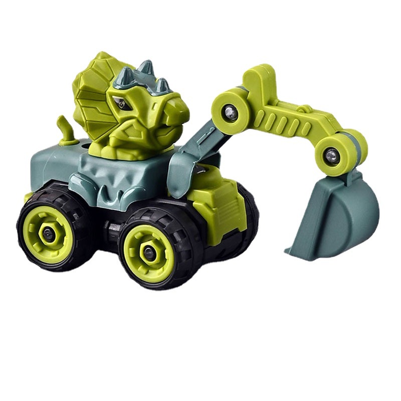 Khủng long đồ chơi xe xây dựng Tyrannosaurus Rex Triceratops Đồ chơi lắp ráp xe ô tô đồ chơi trẻ em xe
