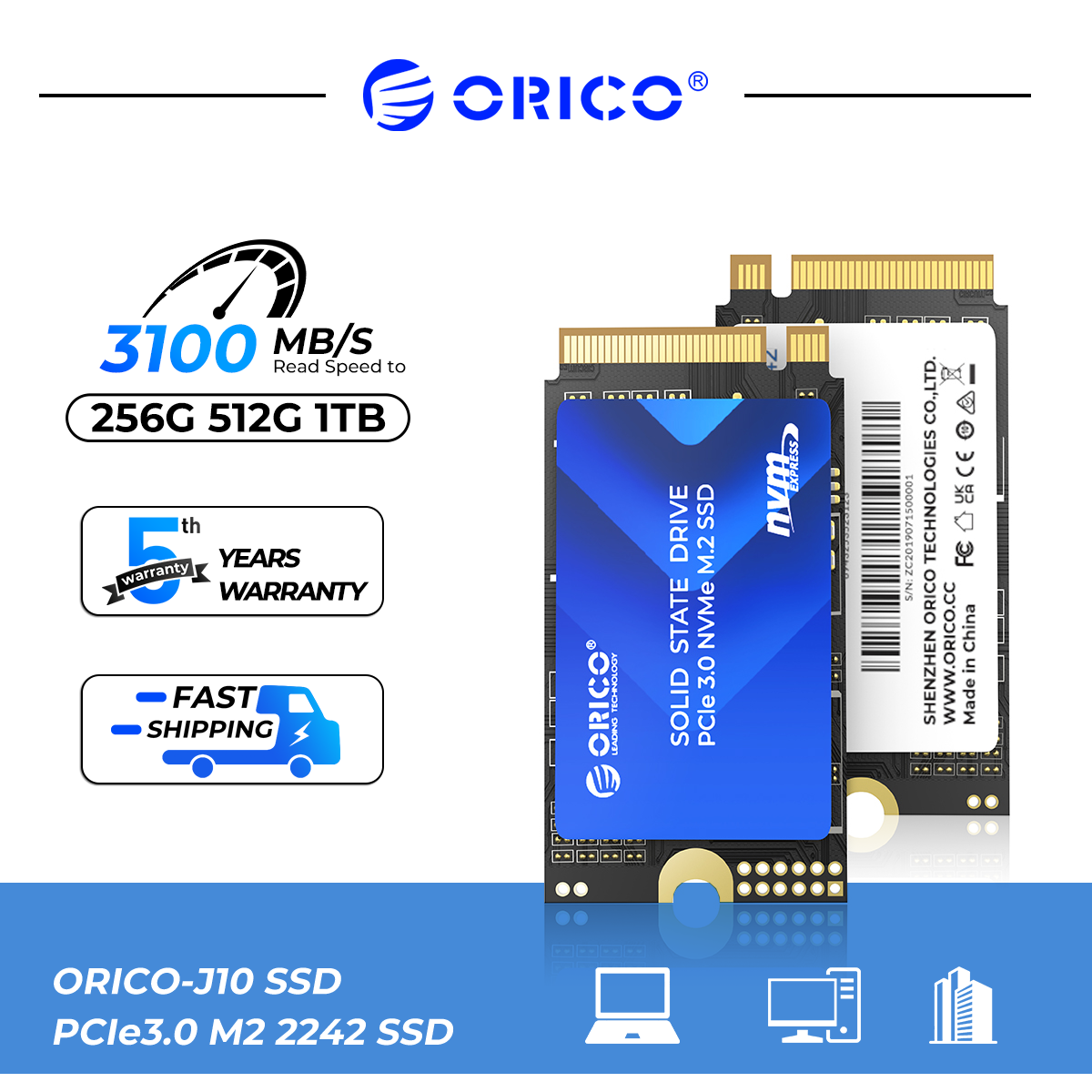 ORICO 2242 M.2 NVMe SATA PCIe 3.0 SSD 1TB 512GB SSD M.2 2242 PCIe Ổ đĩa cứng nội bộ ổ cứng lưu trữ thể rắn cho máy tính xách tay