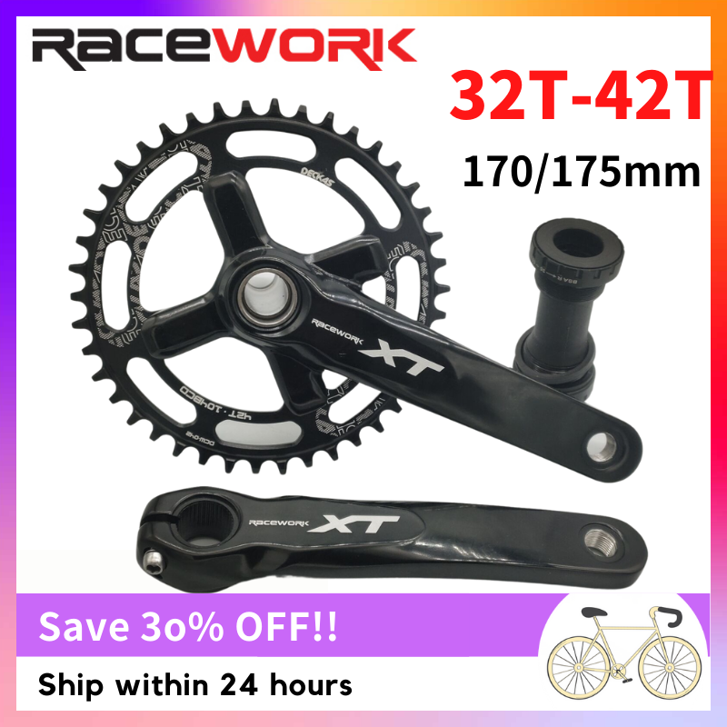 Racework xt tay quay xe đạp tay quay xe đạp leo núi 104bcd thanh nối xe đạp 32/34/36/38t tay quay tích hợp rỗng 170/175