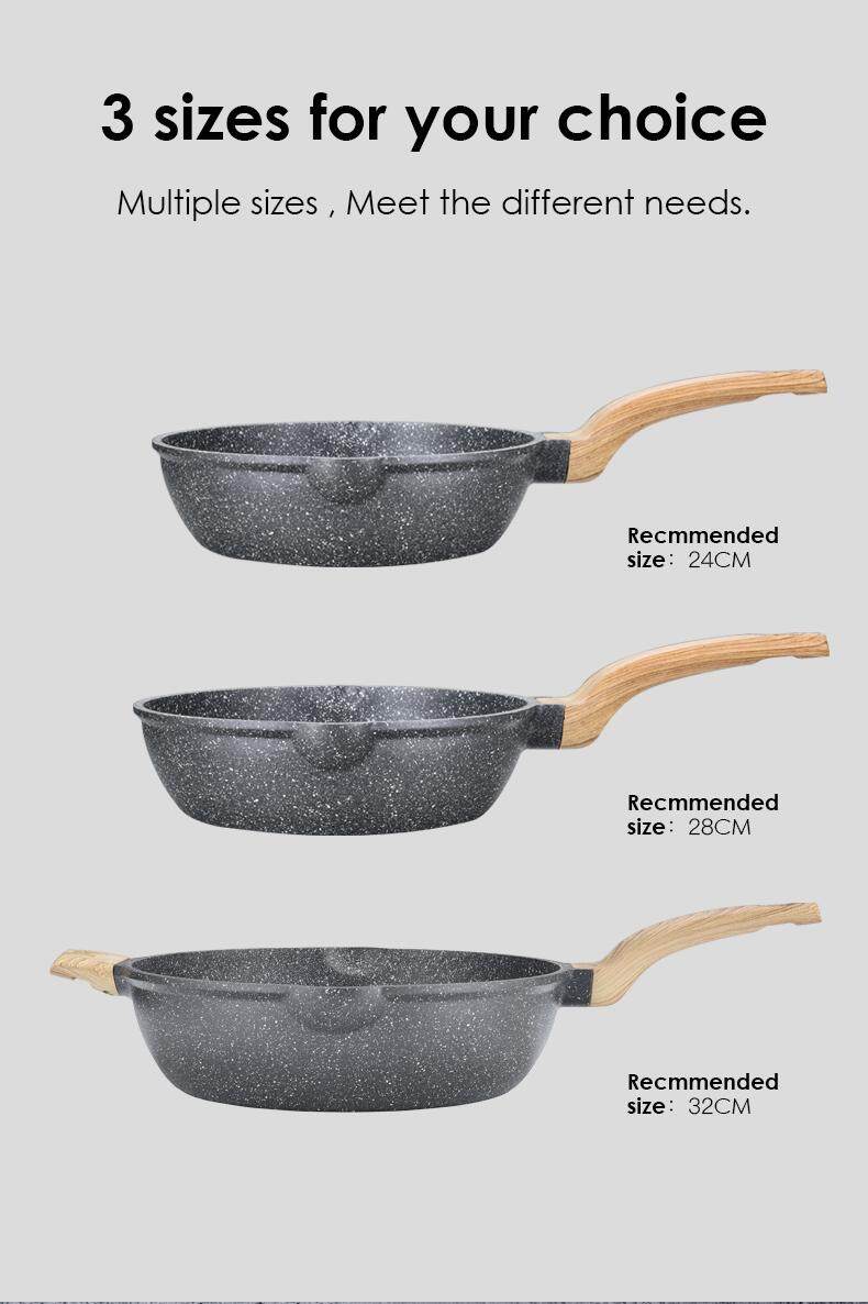 Carote Esssential Woody Nonstick Deep Fry Pan With Lid ,Large Capacity