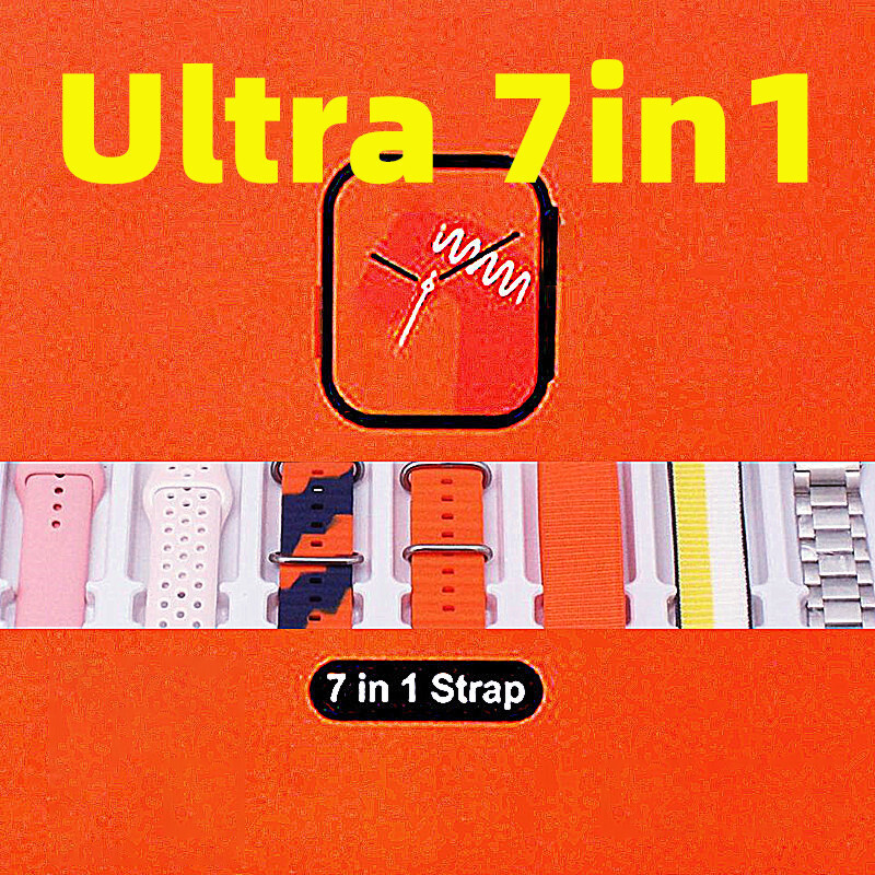 ♥原始产品 + 免费送货 + COD♥智能手表Ultra 7 in 1表带Ultra 9 49mm蓝牙通话智能手表系列8手表Ultra适用于Apple和Android U9 Ultra Harga  25 Ringgit*Penghantaran Percuma