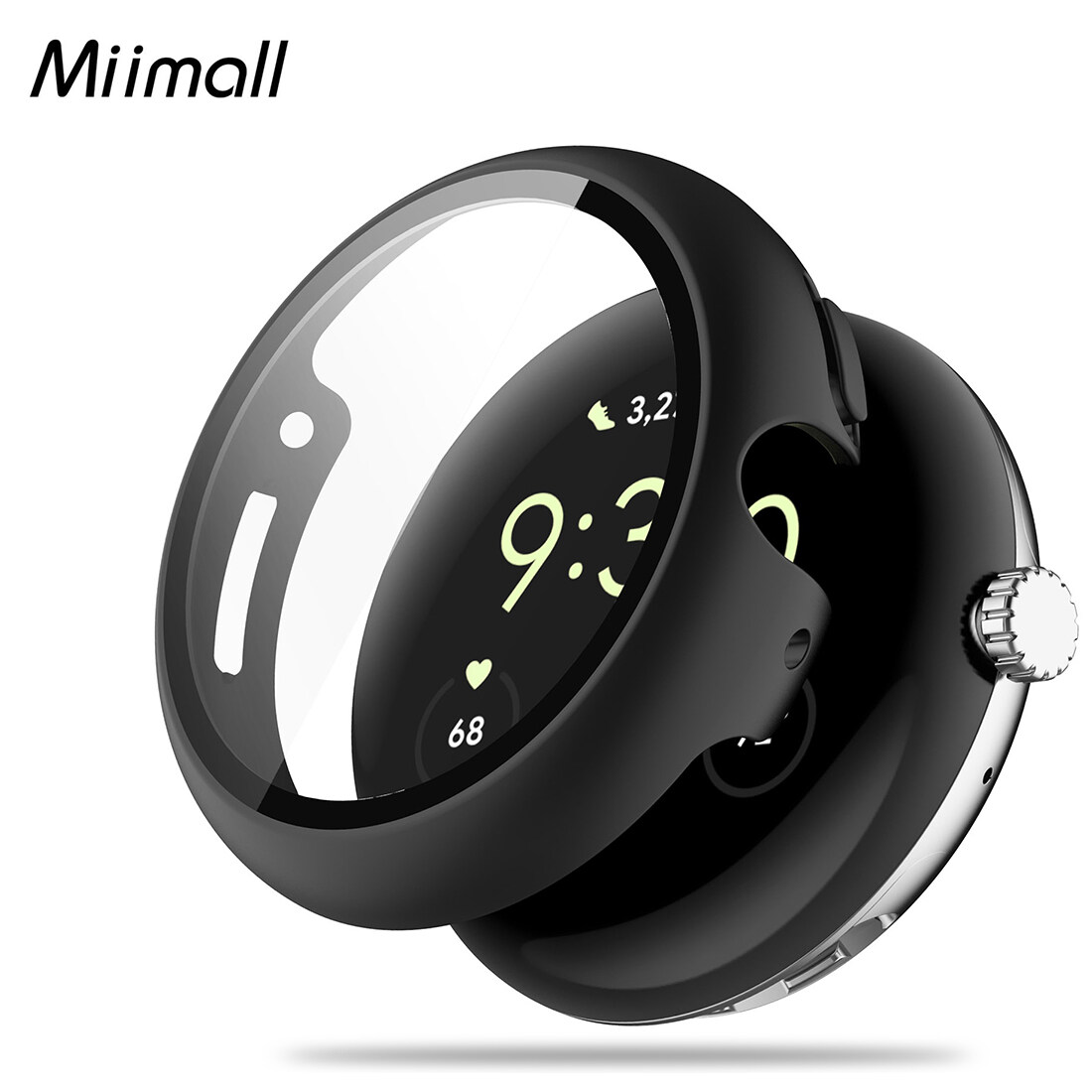 Miimall Compatible Google Pixel Watch Case with Tempered Glass Screen