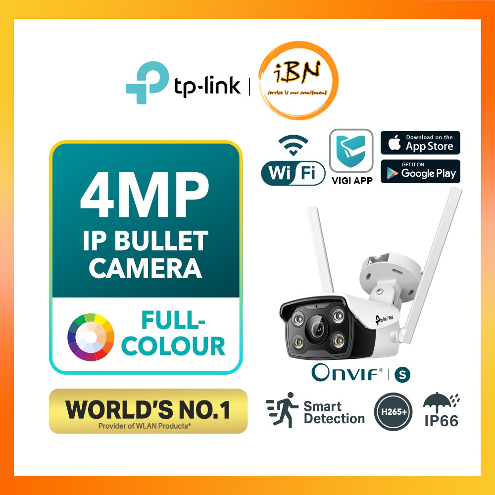 TP-Link 4MP VIGI Wireless VIGI C340-W Outdoor Wire CCTV Full Colour High Definition Bullet Network Camera @ IBN Harga 249 Ringgit*Penghantaran Percuma