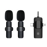 Kebidumei 3 trong 1 Micro dây chuyền không dây thông minh giảm tiếng ồn Mic cho Android máy ảnh SLR