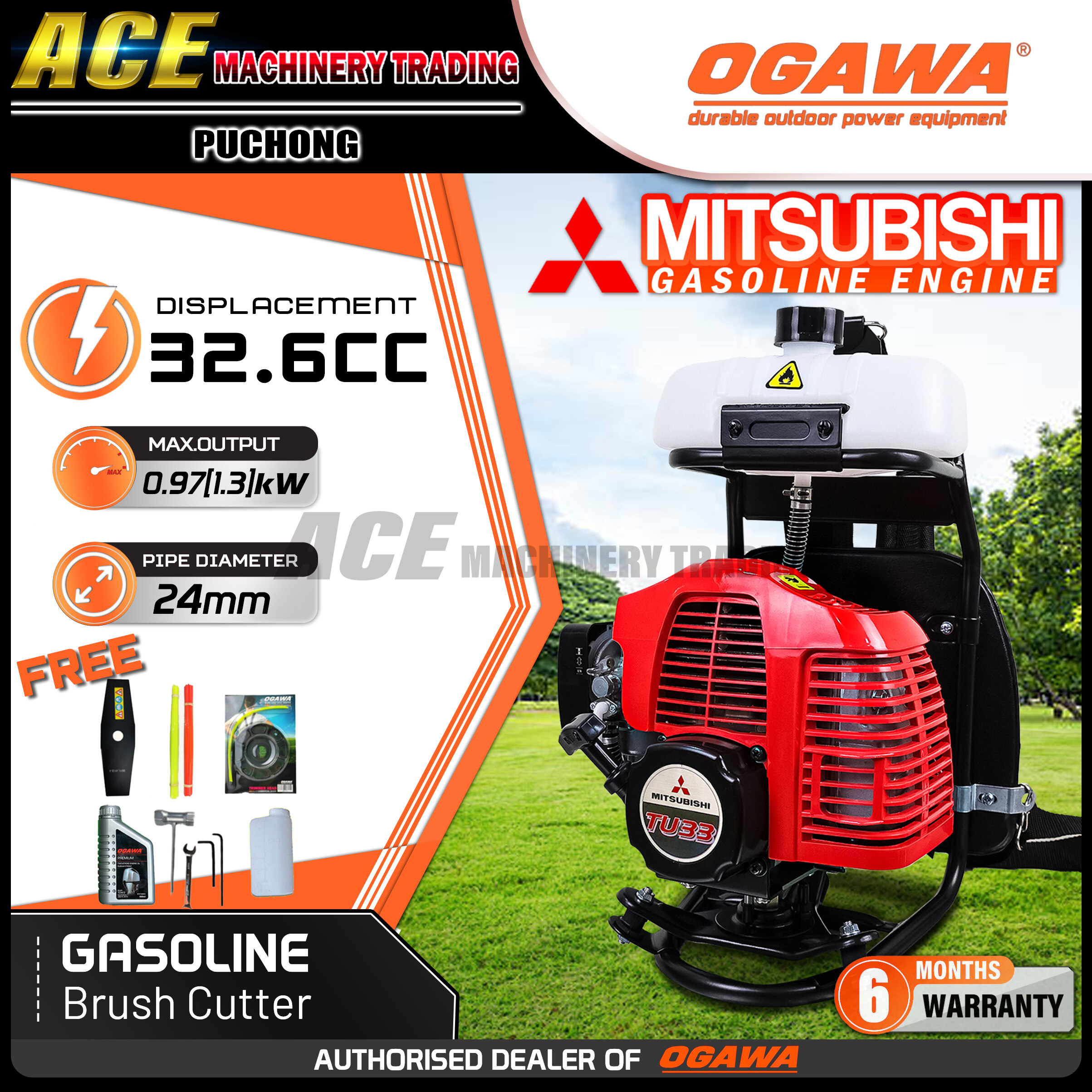 100% Original ]Brush Cutter TU33 Mitsubishi Engine With Free Gift