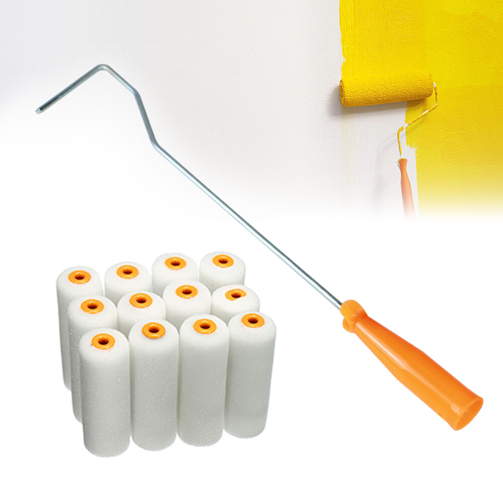 13 cái/bộ lăn sơn s miếng bọt biển mini bàn chải tay cầm bộ dụng cụ trang trí tự làm lăn sơn cho trang trí tường 10x3 cm dụng cụ cầm tay vẽ tranh