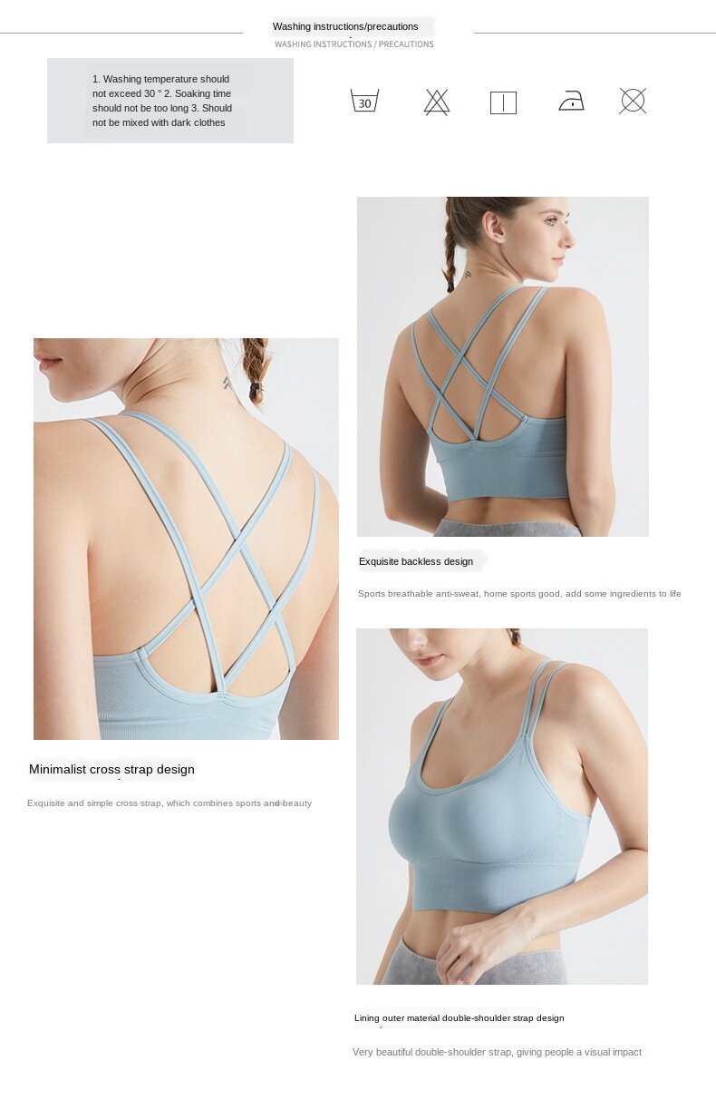 SUPERFLOWER – soutien-gorge de sport rembourré sans couture pour femmes, haut Sexy dans le dos croisé, pour course à pied, Yoge_voghion.com
