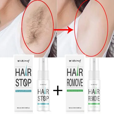 20ML Hair Growth Inhibitor Essence Hair Removal Serum Spray Set Bikini Body Painless Facial Permanent Stop Hair Solution (3)