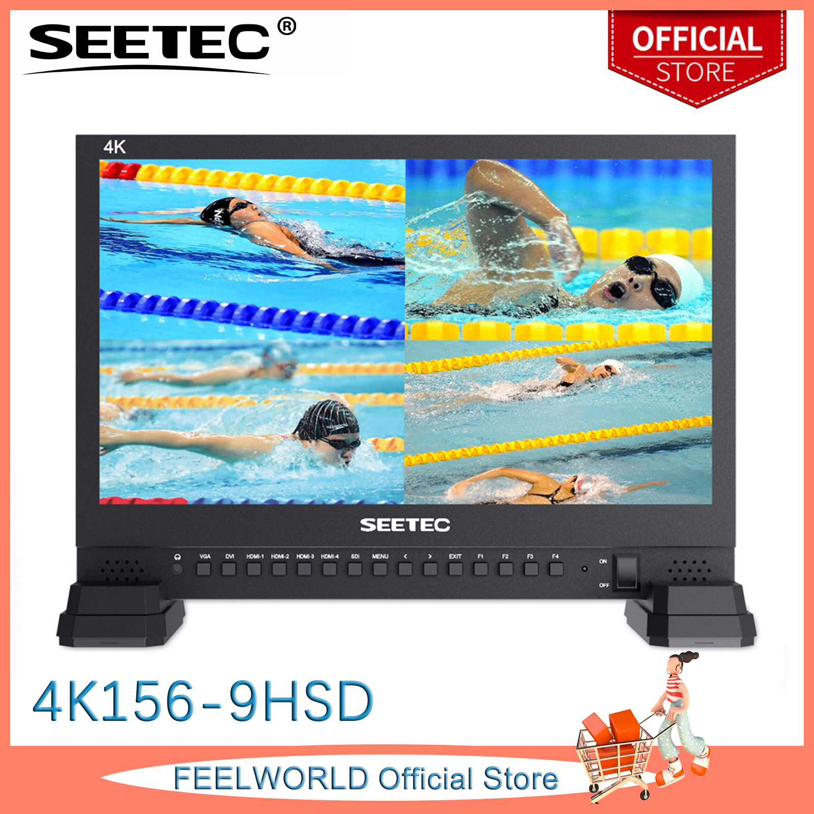SEETEC 4K156-9HSD 15.6" 4K Broadcast Monitor with IPS UHD 3840x2160 4xHDMI Quad Split Display ราคา 21,146 บาท*ส่งฟรี