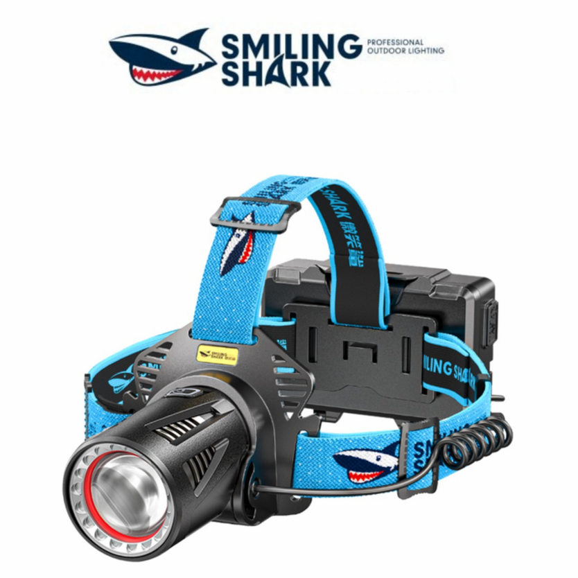 SmilingShark TD2002 LED Headlamp Super Bright Headlight Flashlight Head Torch P100 USB Rechargeable High Power Zoomable Waterproof Outdoor ราคา 2,675 บาท*ส่งฟรี