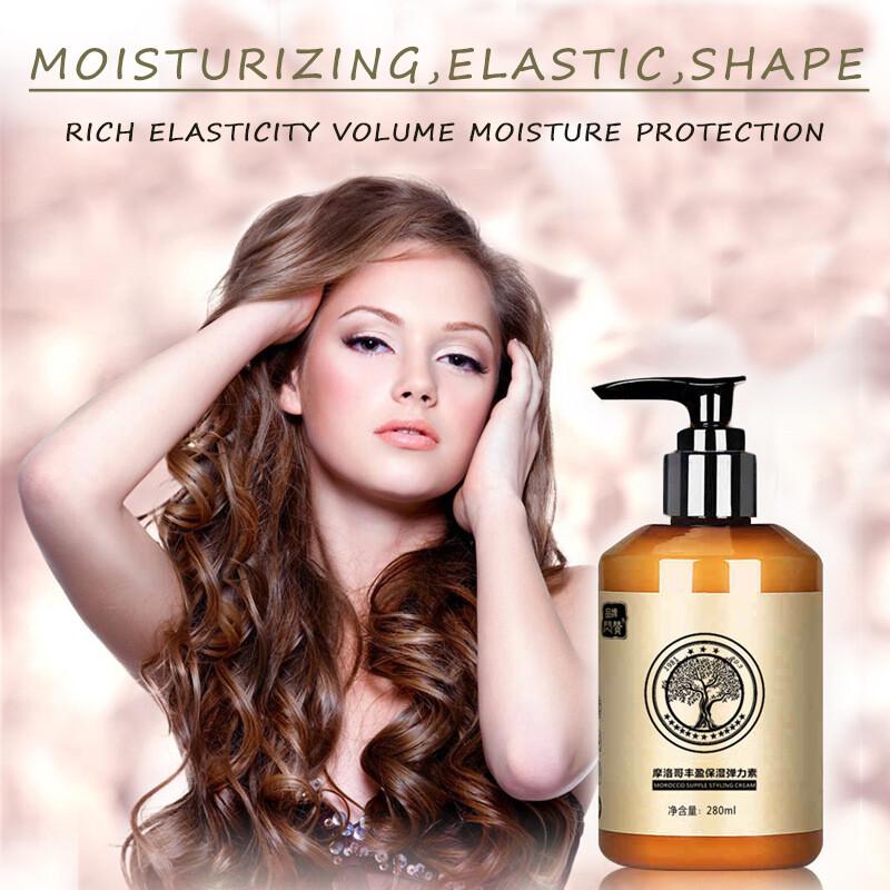 Gambar ?Ready Stock?Moroccan Curly Hair Conditioner argan oil essence Moisturizing Fluffy shape Crimps hairstyle Elastin Wavy hair conditioner 280ml