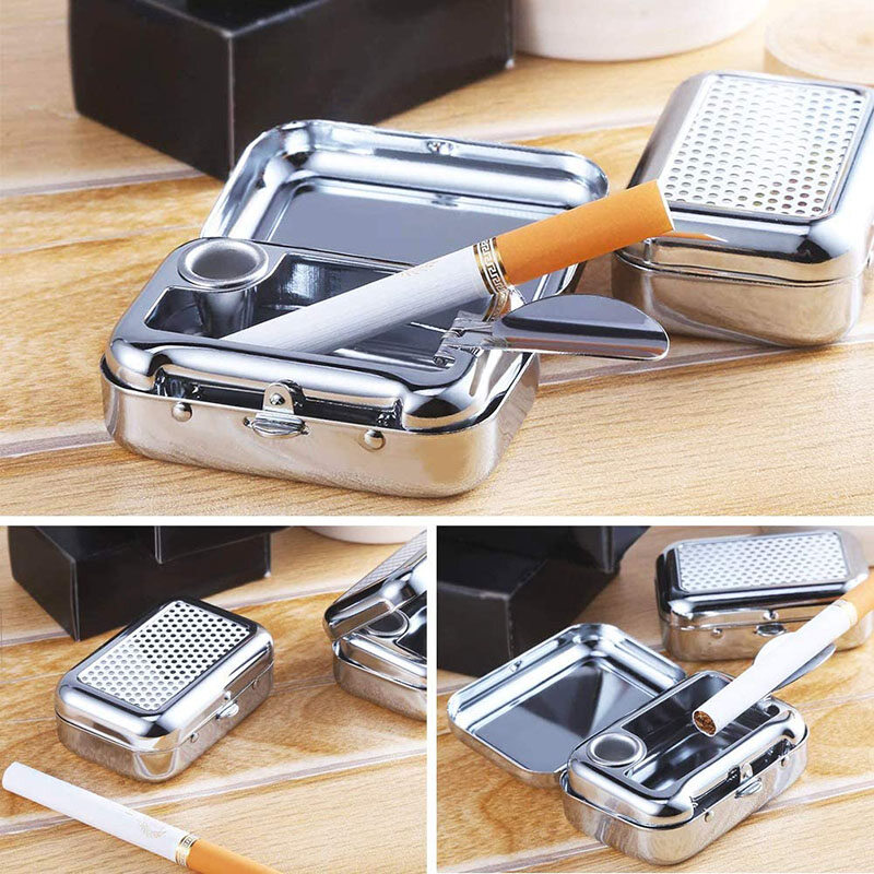 Posacenere portatile in acciaio inossidabile con coperchio_voghion.com