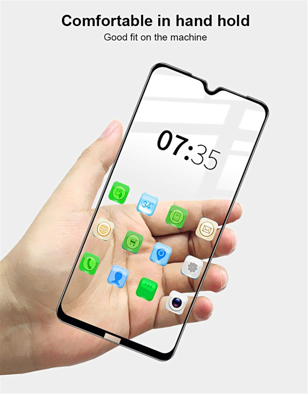 Tempered Glass Film for Xiaomi Redmi Note 8 2PCS- Black