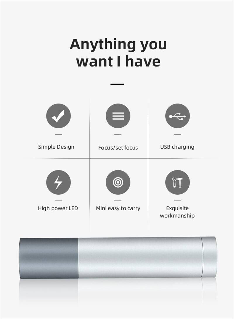 Đèn Pin Mini Supfire S11, Đèn LED Flash USB 4300MAH