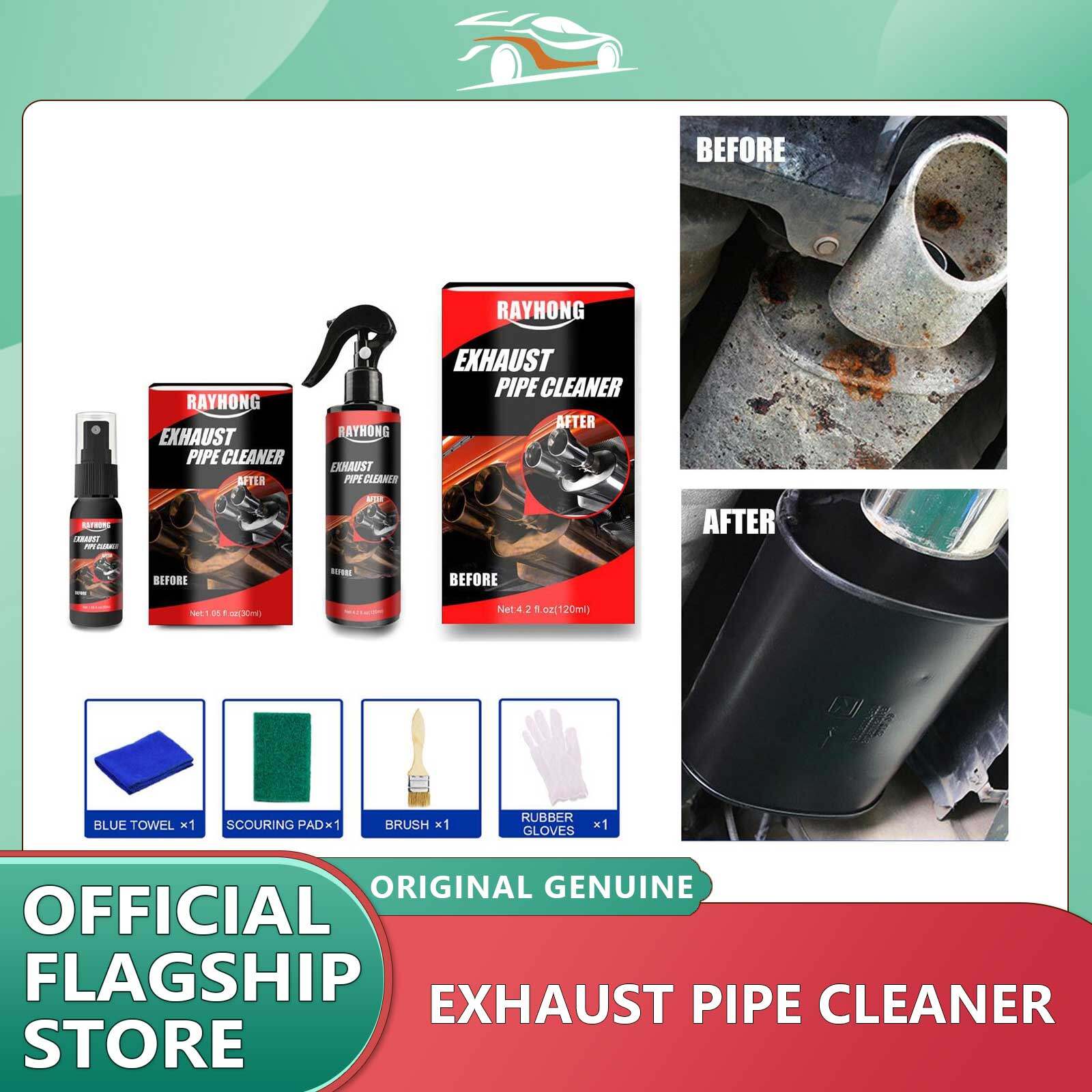 Rayhong Car Motorcycle Exhaust Pipe Cleaner with Sponge and Brush Repair Maintenance Tool Car Rust Remover Cleaner Set Motorcycle Exhaust Pipe Refurbishment Rust Converter Removal Repair Tool Antioxidant Cleaner Kit ราคา 164 บาท*ส่งฟรี