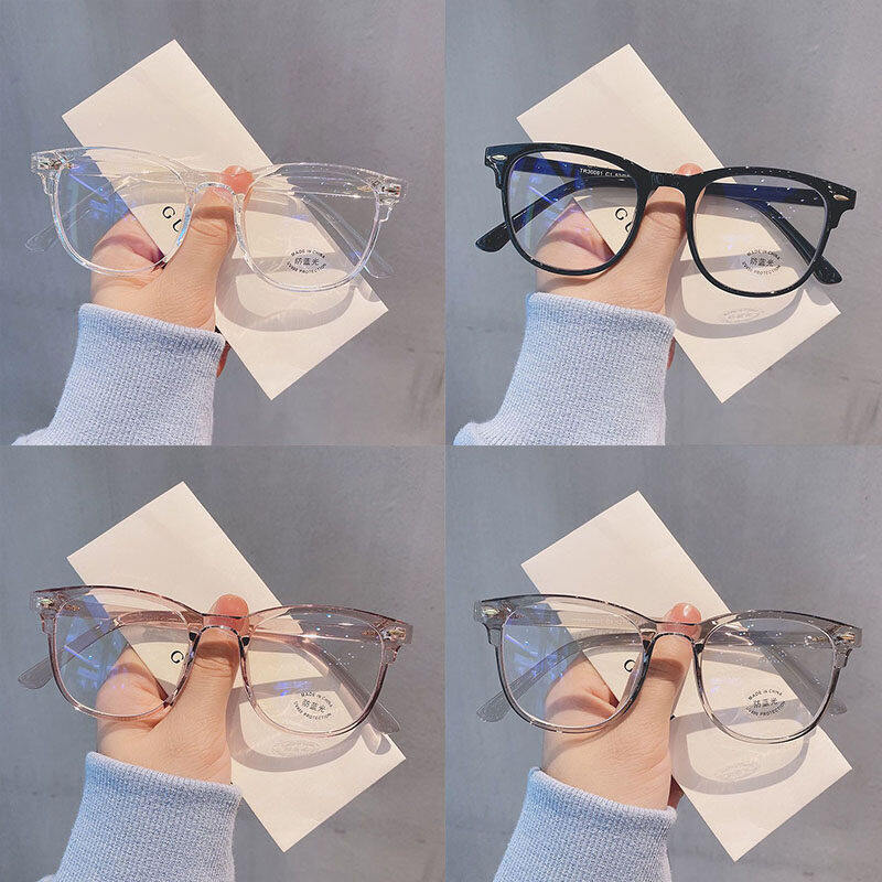 WUFANG Spectacles Fashion Ornament for Men Women Plain Frame PC Anti Blue Light Korean Style Eye Protection Optical Eyeglasses 1Pcs