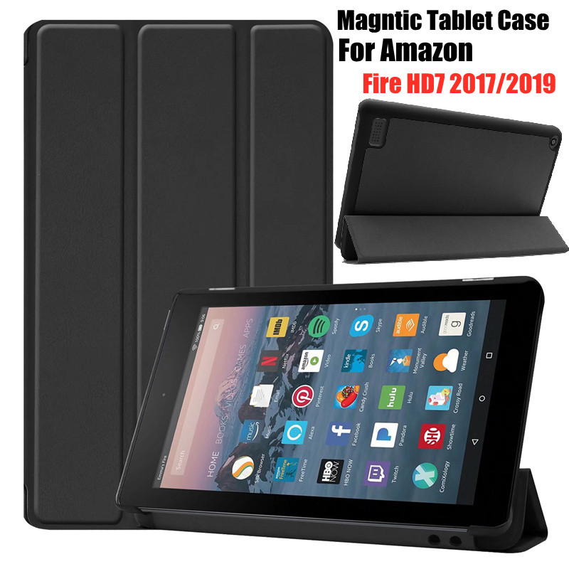 Ốp da pu cho amazon fire hd 7 2019 hd7 2017 ốp máy tính bảng ốp đứng lật chắc chắn