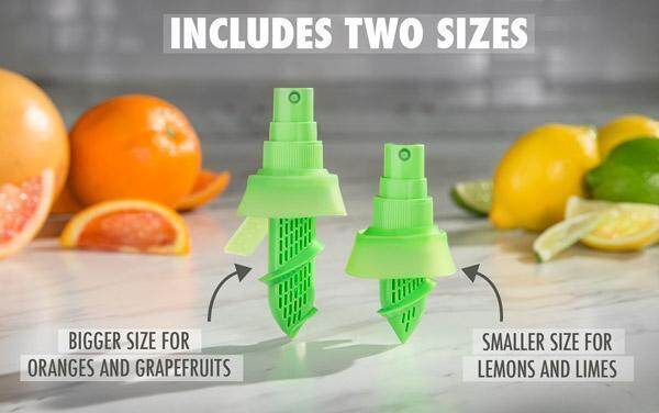 Includes two sizes: smaller for limes and tangerines and bigger for lemons, oranges, and grapefruits