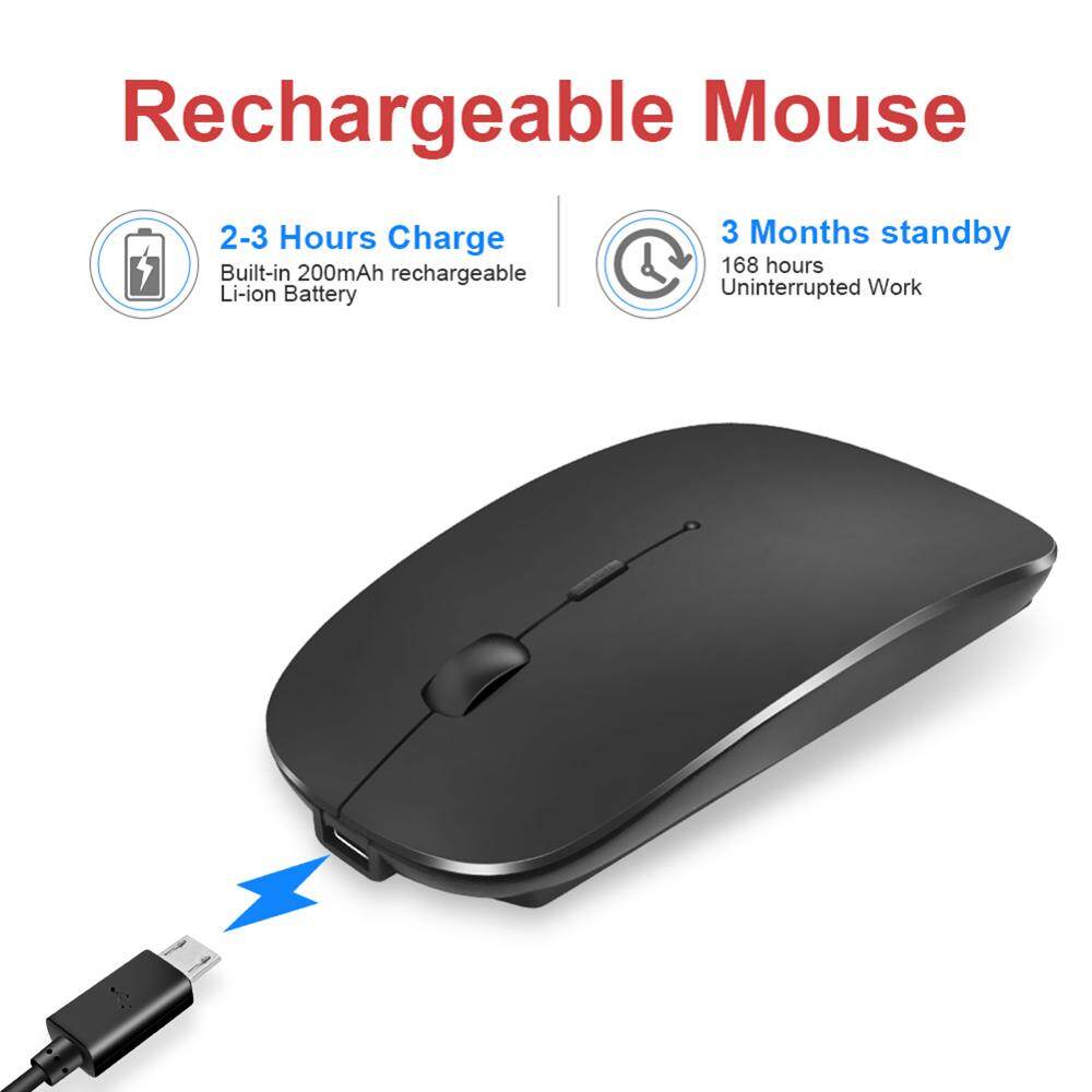 Chuột sạc cổ điển 1600dpi chuột không dây 2.4g siêu mỏng chuột không tiếng tắt tiếng cho máy tính xách tay máy vi tính máy tính xách tay văn phòng