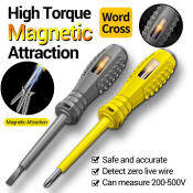 Portable Electric Voltage Test Pen Magnetic Screwdriver with Indicator Light