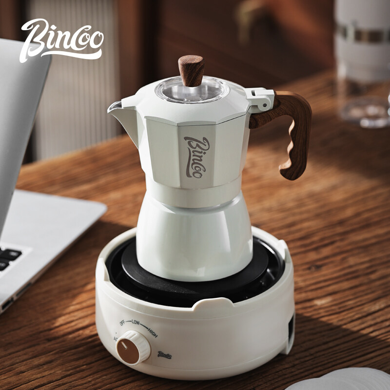 Bincoo Ấm pha cà phê Moka van đôi bình pha Moka đặt nồi cà phê nấu ăn tại nhà máy xay cà phê bàn tay nhỏ kiểu Ý