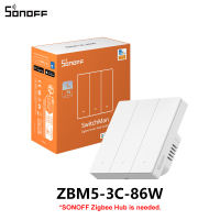 SONOFF ZBM5 80/86 Type Zigbee Smart Wall Switch Support No Neutral & With Neutral Wire Zigbee Switch Detach Relay Mode eWeLink APP Control Smart Timer Light Switch Module Need Zigbee Hub