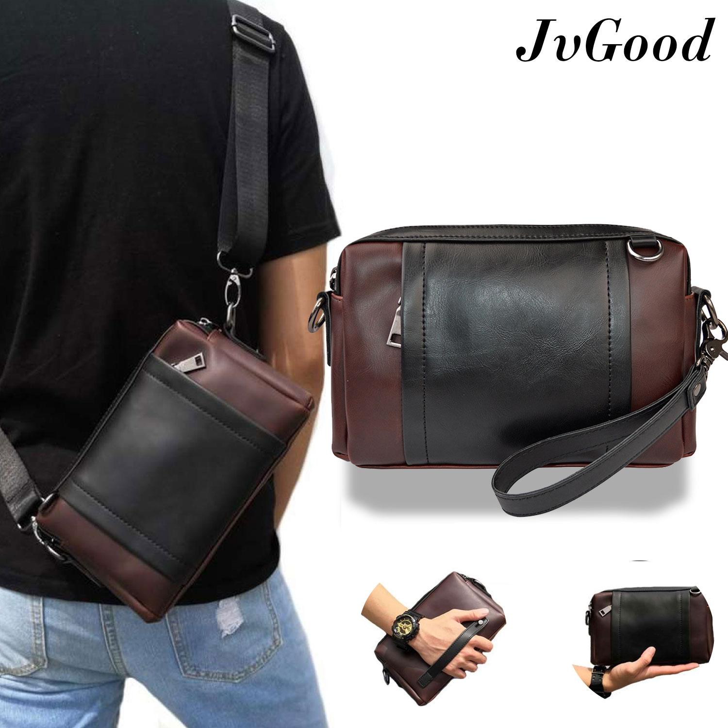 JvGood Túi đeo chéo Ví cầm tay Túi nam giản dị hình khối hộp Túi xách thời trang túi đeo chéo nhỏ cho người đàn ông da tay túi đeo vai chất liệu da PU