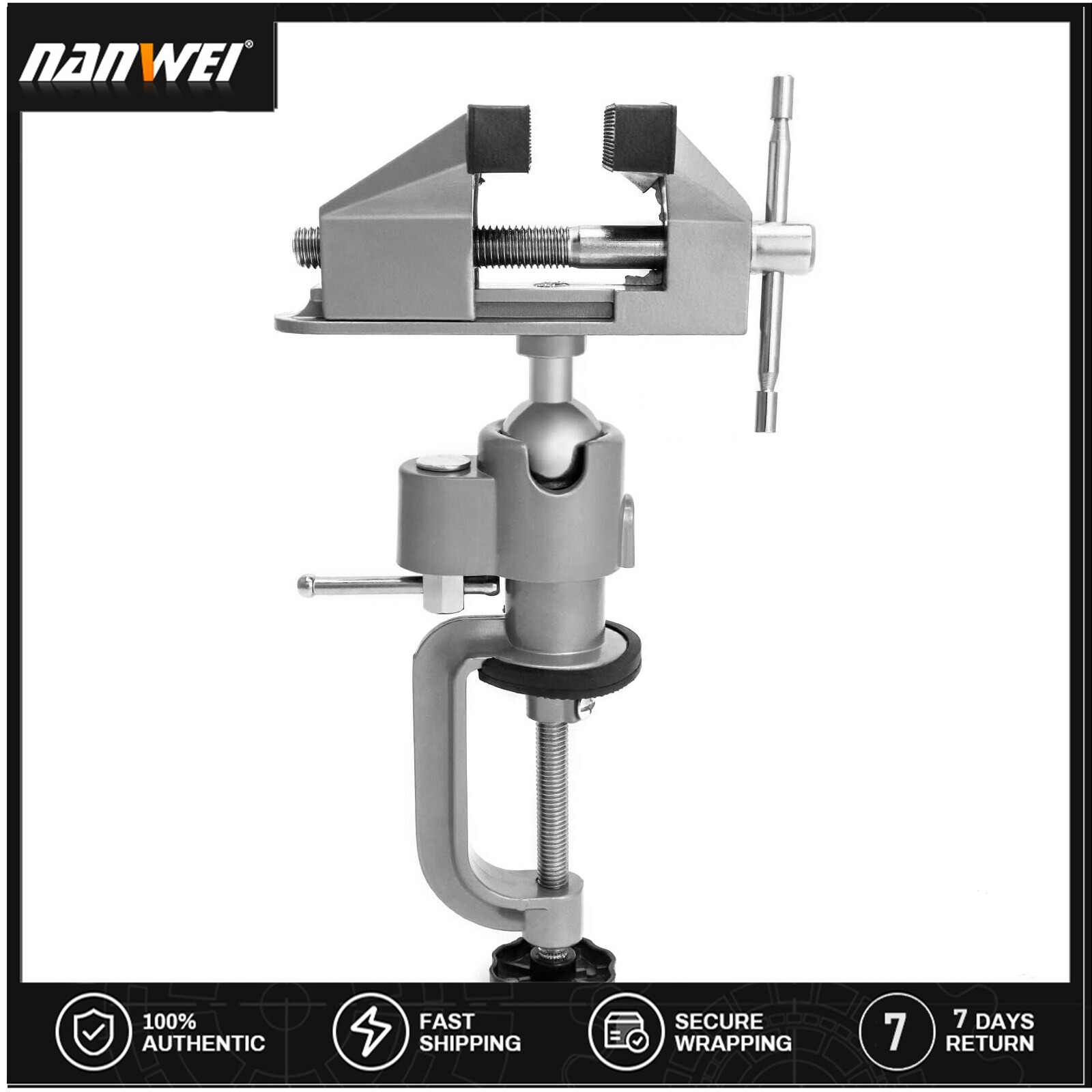 Nanwei ê tô để bàn thông dụng với kẹp đầu xoay 360 độ để chế tạo điêu khắc sơn điện tử kẹp để bàn xoay 3 trong ch hàn