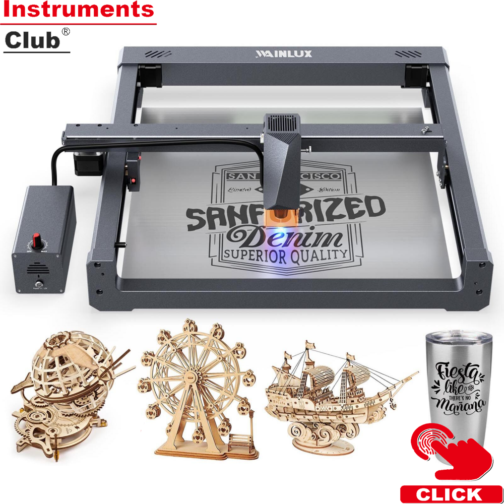 KKmoon WAINLUX L6 Laser Engraver 10W Laser Power High-speed Air Assist 320x350mm Engraving Area All-metal Structure Fast Assembly Design with Eye Protection Shield for Stainless Steel Bamboo Cardboard Plastic Leather ราคา 20,711 บาท*ส่งฟรี