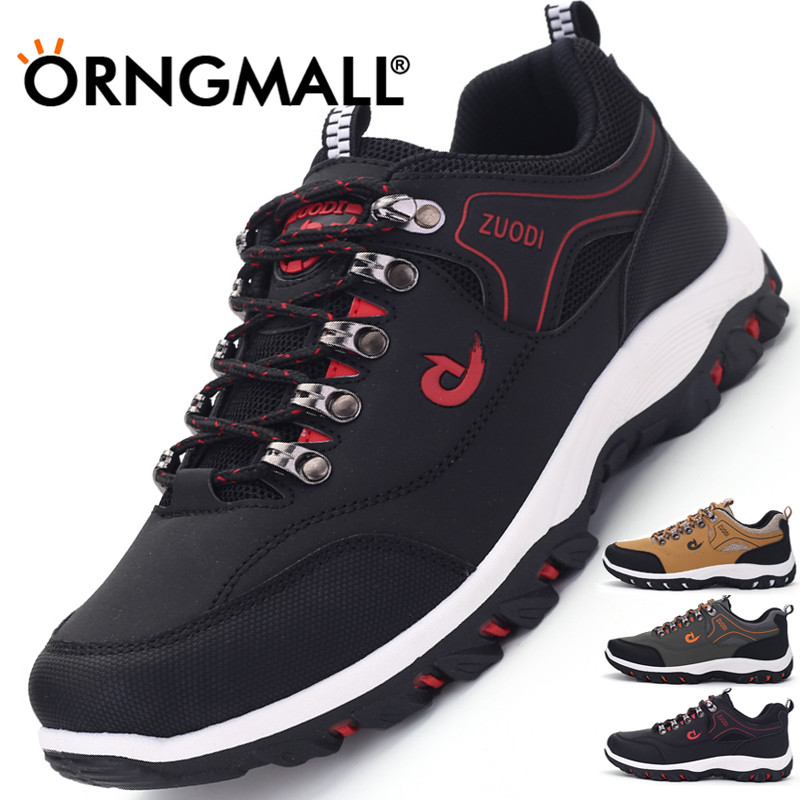 ORNGMALL Hiking Shoes for Men Sport Shoes Lightweight Outdoor Casual Anti-Slip Hiking Shoes for Waterproof Trekking Camping Travel Outdoor Boots Big Size 39-48 ราคา 469 บาท*ส่งฟรี