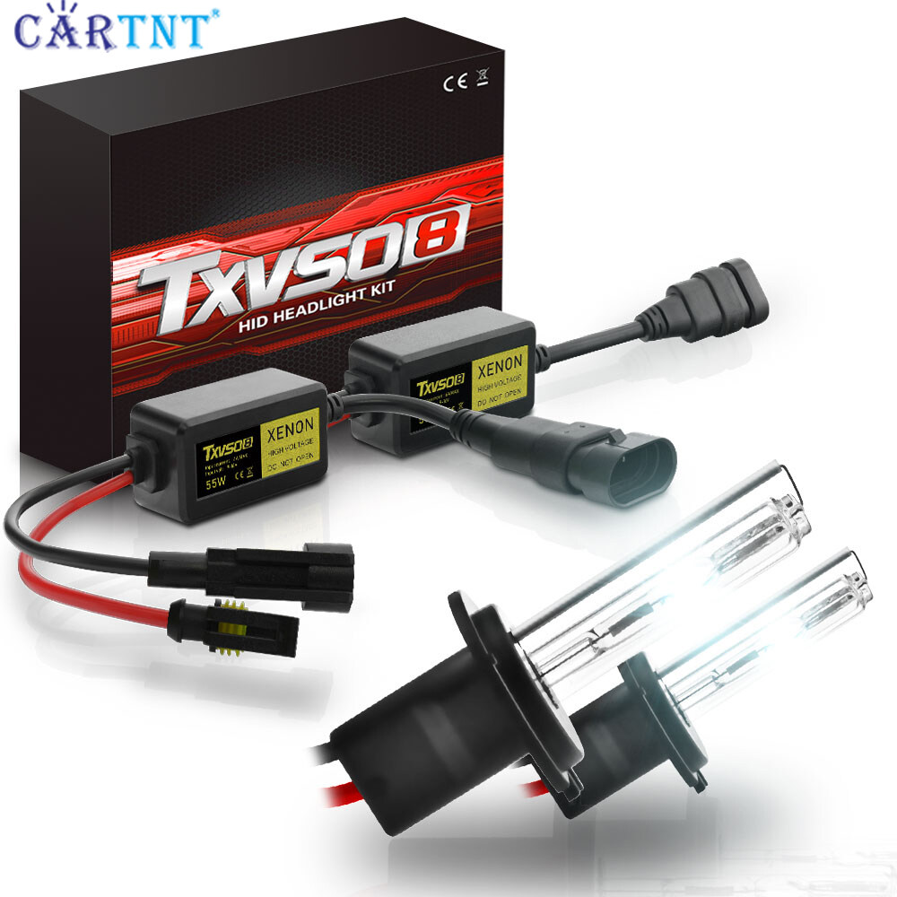 CarTnT 2 Pieces Xenon H7 H11 55W 12V Car Headlight Bulbs HID Kit H1 H3 H4