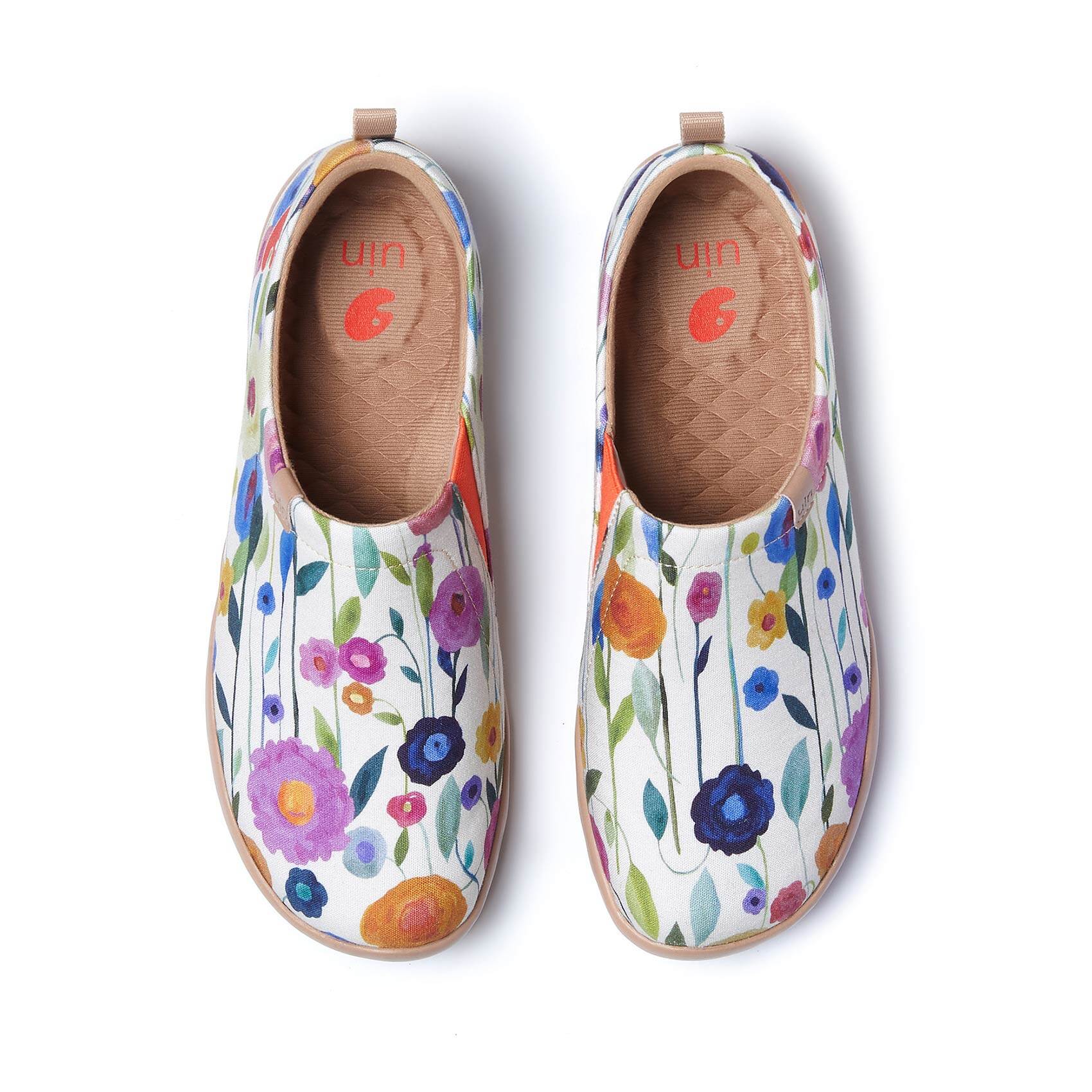 UIN Toledo I Women's Fashion Sneaker Canvas Slip-On Ladies Art Painted Travel Shoes Blooming Scene ราคา 3,638 บาท*ส่งฟรี