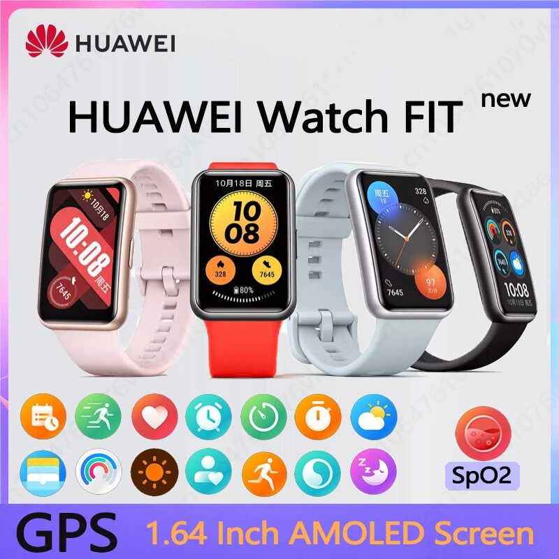 China version For HUAWEI Watch FIT new NFC Smart Watch 1.64' AMOLED Display All-DaySpO2 Monitoring Long Battery Lifesmartwatch ราคา 3,235 บาท*ส่งฟรี
