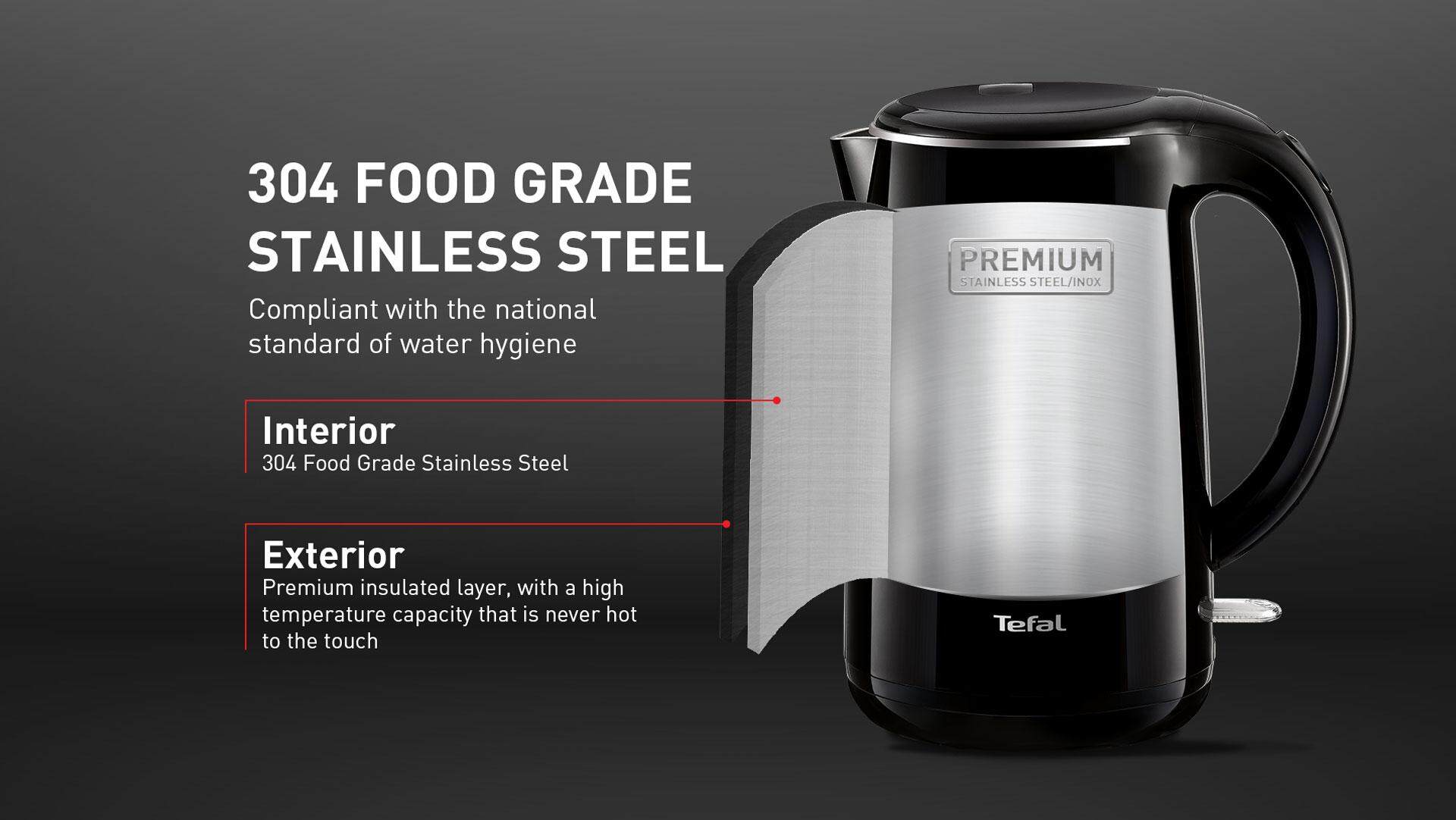 Tefal Safe Tea Kettle 1.7L (Black) (KO2608) Lazada