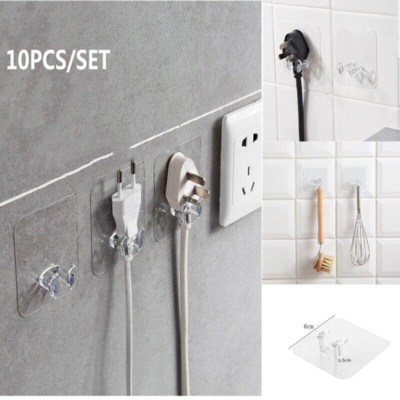 Thợ Săn Trong Mơ, 10 Cái Móc Hút Móc Treo Sắp Xếp Bàn Chải Phòng Tắm Đầu Cắm Dây Cáp Móc Treo Tường Tự Dính