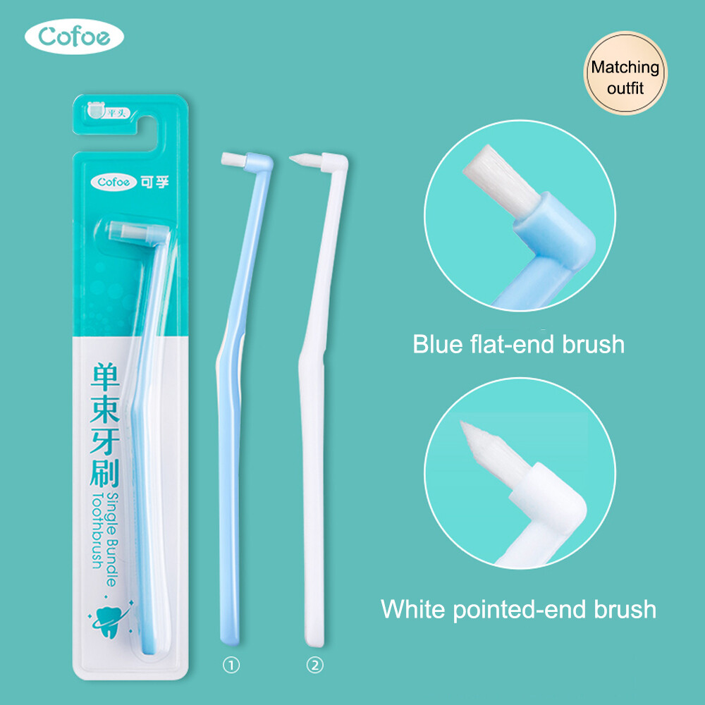 Cofoe mềm chỉnh nha bàn chải đánh răng nhỏ nhọn/đầu tròn bàn chải đánh răng kẽ răng cho niềng răng răng duy nhất tuft bàn chải làm sạch răng miệng