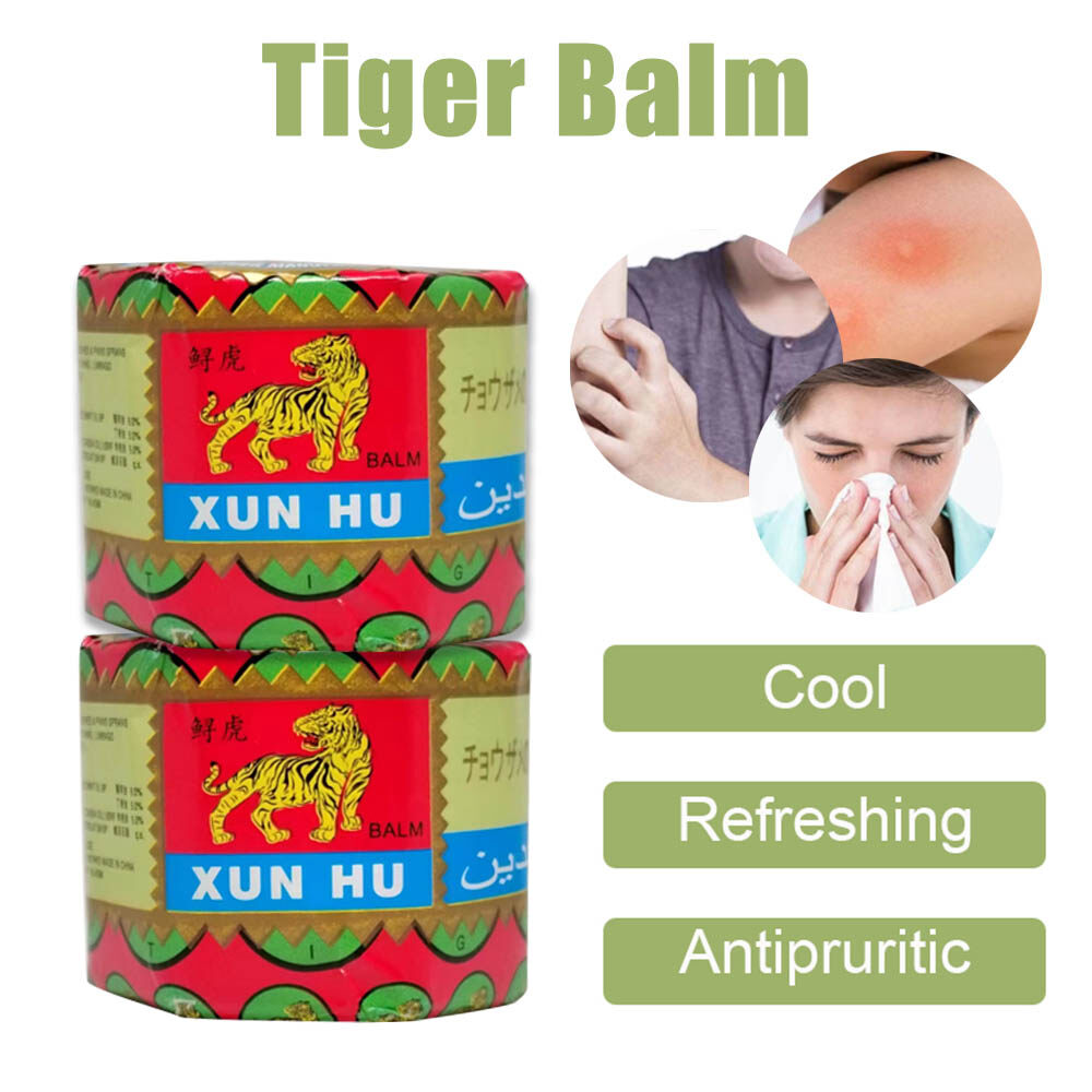 Herbal Red Tiger Balm Ointment For Headache Toothache Stomachache Cooling Oil Muscle Relieving Lion Balm Dizziness Essential Balm
